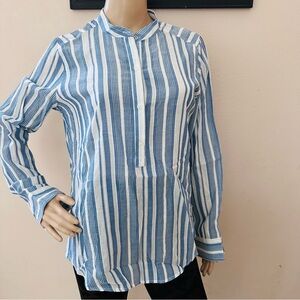Abercrombie & Fitch Blue and White Striped Shirt